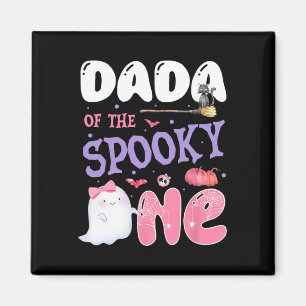 Dada Of The Spooky One 1st Birthday Halloween Pink Magnet