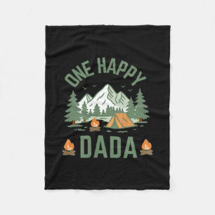 Dada one happy camper 1st birthday camping fleece blanket