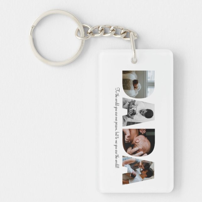 Dada Photo Collage Keychain for Father's day (Front)