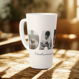 Dada Photo Collage Latte Mug for Father's day