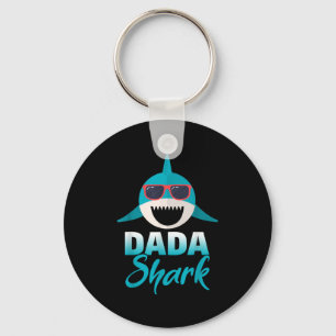 Dada Shark Wearing Cool Sungles Daddy  Keychain