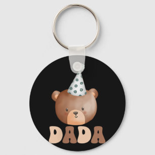 Dada Teddy Bear 1st Birthday Boy Girl Family Match Keychain