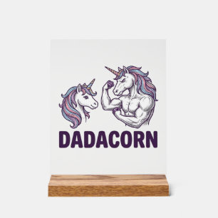 Dadacorn Funny Unicorn Dad Vector Shirt Design_1 Acrylic Sign