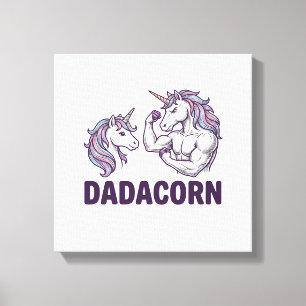 Dadacorn Funny Unicorn Dad Vector Shirt Design_1 Canvas Print