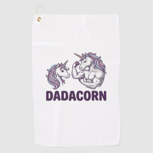 Dadacorn Funny Unicorn Dad Vector Shirt Design_1 Golf Towel