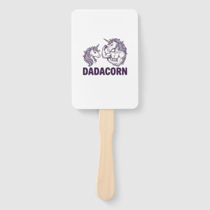 Dadacorn Funny Unicorn Dad Vector Shirt Design_1 Hand Fan