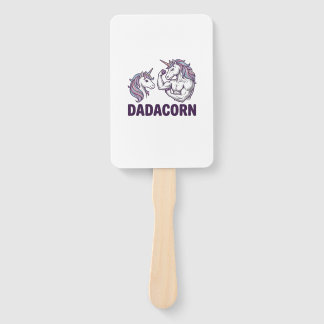 Dadacorn Funny Unicorn Dad Vector Shirt Design_1 Hand Fan