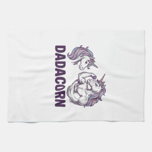 Dadacorn Funny Unicorn Dad Vector Shirt Design_1 Kitchen Towel