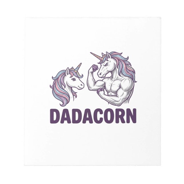 Dadacorn Funny Unicorn Dad Vector Shirt Design_1 Notepad (Front)