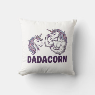 Dadacorn Funny Unicorn Dad Vector Shirt Design_1 Throw Pillow