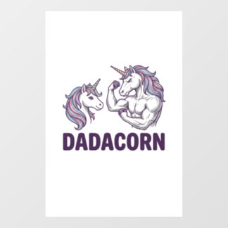 Dadacorn Funny Unicorn Dad Vector Shirt Design_1 Window Cling