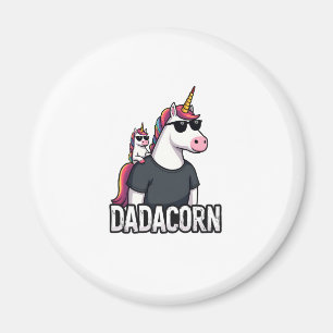 Dadacorn - Unicorn Dad and Baby Christmas Papa Fat Magnet