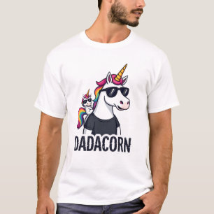 Dadacorn - Unicorn Dad and Baby Christmas Papa Fat T-Shirt