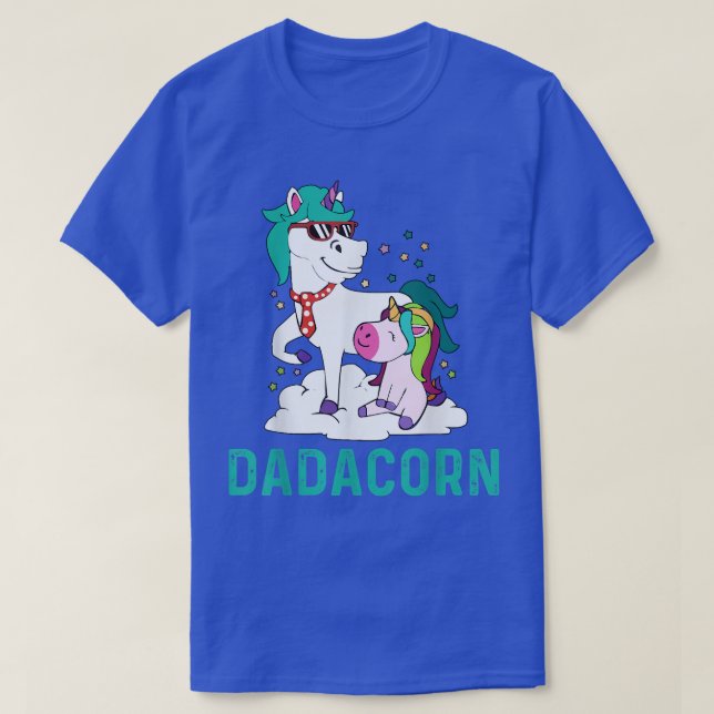 Dadacorn Unicorn Dad And Baby Unicorn Sunglasses  T-Shirt (Design Front)