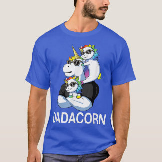 Dadacorn Unicorn Dad Father Of 2 Kids Father's Day T-Shirt