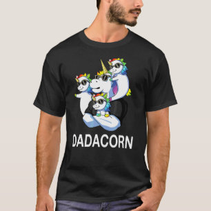 Dadacorn Unicorn Dad Father Of 3 Kids Father's Day T-Shirt