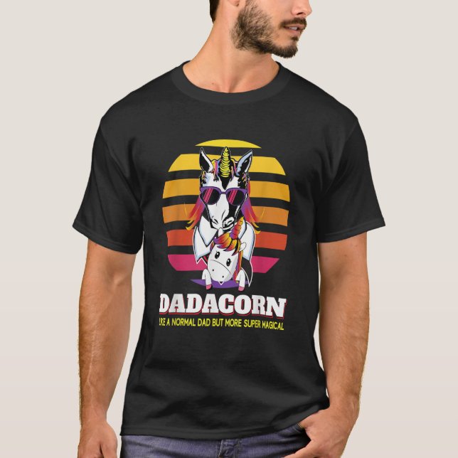 Dadacorn Unicorn Super Dad Baby Fathers Day Christ T-Shirt (Front)