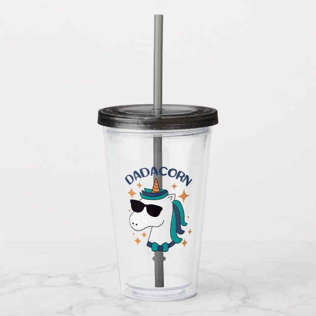 Dadacorn With Sunglasses Acrylic Tumbler (Front)