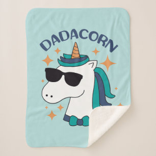 Dadacorn With Sunglasses Sherpa Blanket