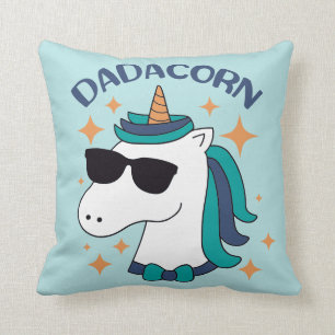 Dadacorn With Sunglasses Throw Pillow