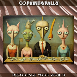 Dadaist, surrealist. Only money in the end. Tissue Paper