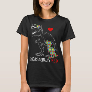 Dadasaurus Daddy Rex Autism Awareness Proud Dad Fa T-Shirt