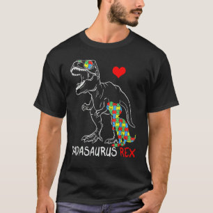 Dadasaurus Daddy Rex Autism Awareness Proud Dad Fa T-Shirt
