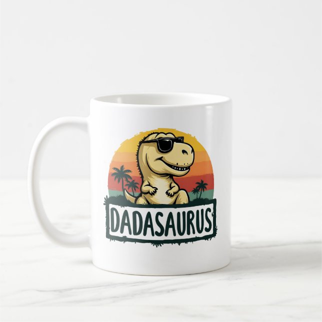 Dadasaurus Dinosaur Dad Dada Saurus Father's Day Coffee Mug (Left)