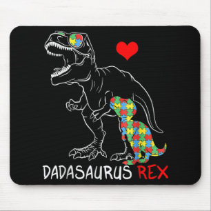 Dadasaurus Rex Autism Awareness Proud Dad Father's Mouse Pad
