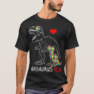 Dadasaurus Rex Autism Awareness Proud Dad Father's T-Shirt