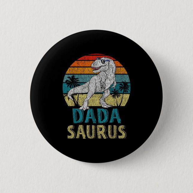 Dadasaurus T Rex Dinosaur Dada Saurus Family Match 2 Inch Round Button (Front)