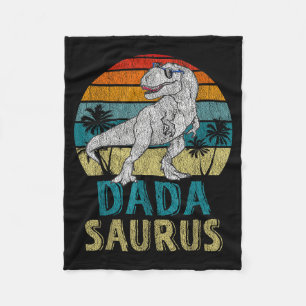 Dadasaurus T Rex Dinosaur Dada Saurus Family Match Fleece Blanket