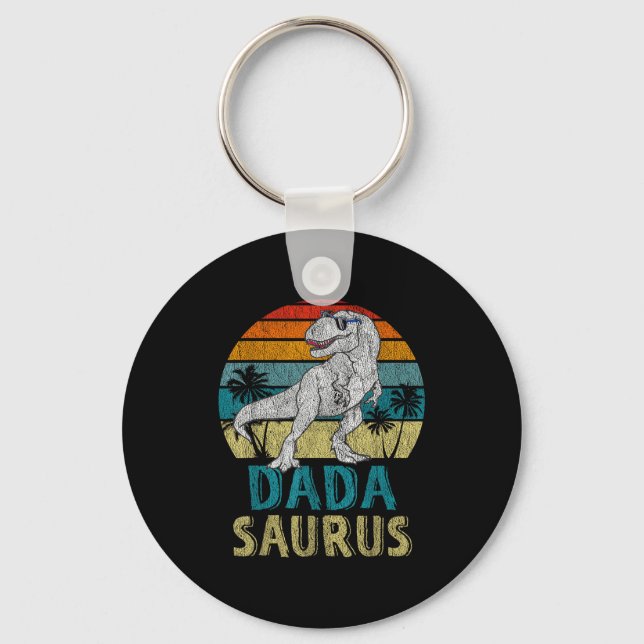 Dadasaurus T Rex Dinosaur Dada Saurus Family Match Keychain (Front)