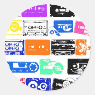 Dadawan K7 tapes vintage colours Classic Round Sticker