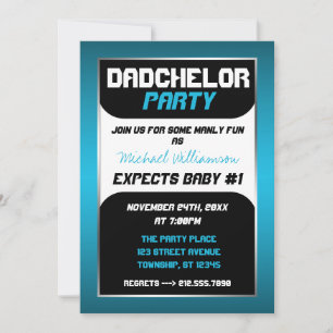Dadchelor Party - Blue & Black Invitations