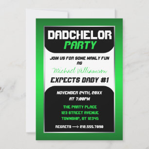 Dadchelor Party - Invitations vertes et noires