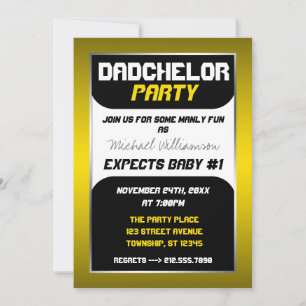 Dadchelor Party - Yellow & Black Invitations
