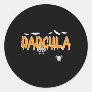 Dadcula Daddy Matching Family Halloween Costume Da Classic Round Sticker
