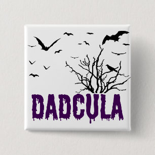 Dadcula Purple Dripping Font Flying Bats 2 Inch Square Button