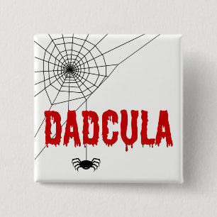 Dadcula Red Dripping Font Spider Web 2 Inch Square Button