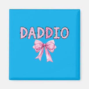 Daddio Birthday Girl Matching Coquette Pink Bow Magnet