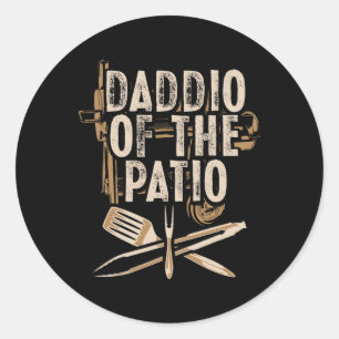 Daddio Of The Patio Dad Bbq Grilling Smoking Meat  Classic Round Sticker
