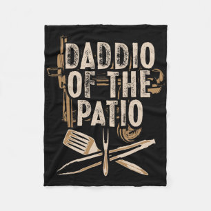 Daddio Of The Patio Dad Bbq Grilling Smoking Meat  Fleece Blanket