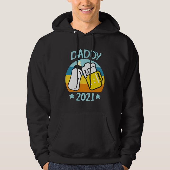 Daddy 2021 Father Baby Birth Men  Dad Hoodie (Front)