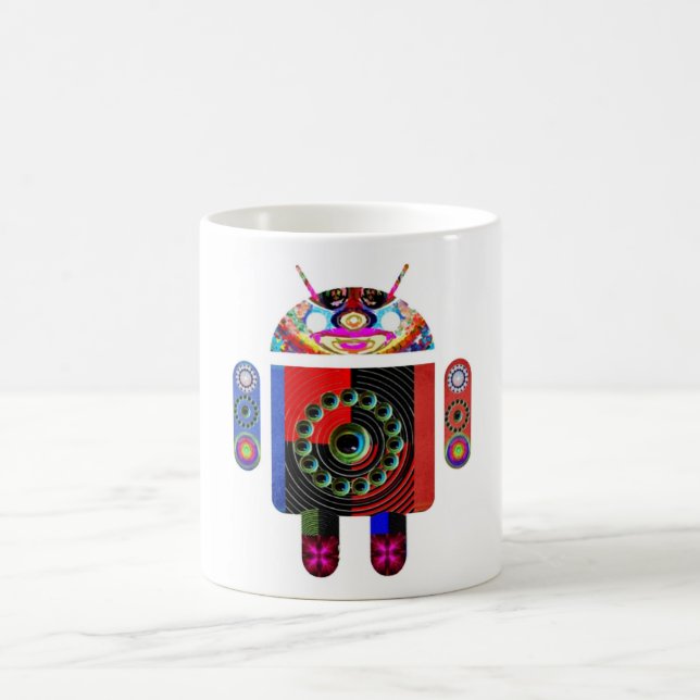 Daddy and Baby Android  -  Art101 by Navin Coffee Mug (Center)