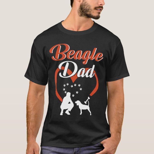 Daddy And Dog Inside Big Heart Happy Father Day Be T-Shirt (Front)