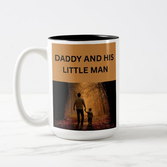 Daddy and his little man Two-Tone coffee mug (Left)