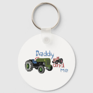 Daddy and Me Girl Tractors Keychain