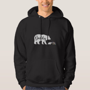 Daddy Bear Autism Awareness Love Support Family Au Hoodie