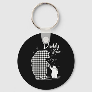 Daddy Bear Christmas Pajama G Buffalo Plaid  Keychain